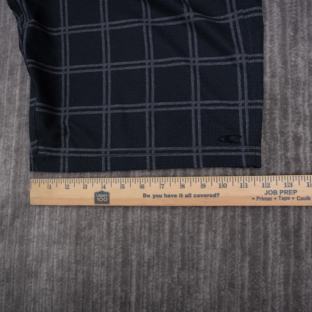 O'Neill Hybrid Shorts Mens 36 Grey Plaid Excellent Stretch Boardshorts AD01AR99